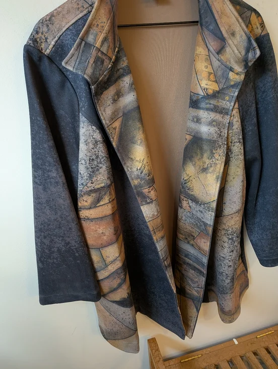 Ali Miles Women's Artsy Art to Wear Open Front Jacket Modern Size 2X - Picture 2 of 8